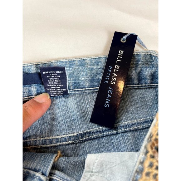 VTG Bill Blass Mens Bermuda Jeans Shorts Stretch Mid Rise Flat Front Blue SZ 10P - Picture 10 of 11